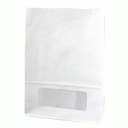 ECOLOMIQUE - 125 Pcs - Sac bloomer papier blanc avec fenêtre PE - 150 x 75 x 220 mm - blanc papier 210SOBLOB158