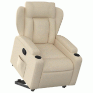 Fauteuil inclinable Crème Tissu Modèle Marvessa - 8721012169791