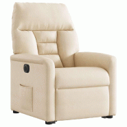 Fauteuil inclinable électrique beige tissu microfibre Modèle Servionel - 8721102960888