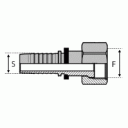 Femelle - Filetage UNF - Joint facial - Droit (DKORFS) - 4 , 1/4" , 6.35 , sept-16 , 12-75