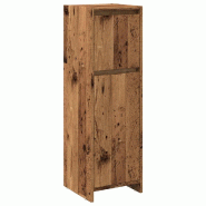 Helloshop26 - Armoire de salle de bain vintage avec tiroir et compartiments 30 x 30 x 95 cm en bois d'ingénierie vieux bois 02_0050730 - Bois massif
