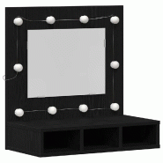 Helloshop26 - Armoire miroir rectangulaire moderne salle de bain avec éclairage intégré 60 x 31,5 x 62 cm en bois d'ingénierie chêne 02_0052426 -