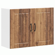 Helloshop26 - Armoire murale de cuisine design pratique espace de rangement 80 x 31 x 60 cm en bois d'ingénierie vieux bois 02_0050180 - Bois massif