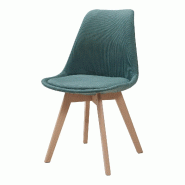 Helloshop26 - Lot de 2 chaises de salle à manger salon design moderne cuisine velours côtelé vert foncé 03_0009616 - 3000224784196