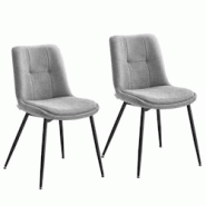 Helloshop26 - Lot de 2 chaises salle à manger chaise de cuisine rembourrée chenille jusqu'à 120 kg double coussin pieds en métal 12_0006212 - 3000 Helloshop26 - Lot de 2 chaises salle à manger chaise de cuisine rembourrée chenille jusqu'à 120 kg double coussin pieds en métal 12_0006212 - 3000