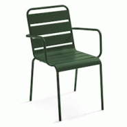 Oviala Business Fauteuil de jardin en métal vert forêt Oviala - vert acier 113889 Oviala Business Fauteuil de jardin en métal vert forêt Oviala - vert acier 113889