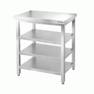 Table de travail en inox Bar 800x500 mm avec 3 étagères inférieures PREMIUM - GOLDINOX - gris inox 3701770833870 Table de travail en inox Bar 800x500 mm avec 3 étagères inférieures PREMIUM - GOLDINOX - gris inox 3701770833870