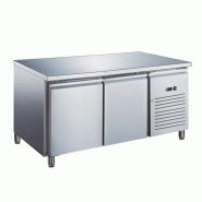 Table réfrigérée inox positive avec évaporateur ventilé - 2 portes - 228 litres - Sans dosseret - SN2101X