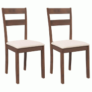 VidaXL Chaises à manger coussins 2 pcs marron bois massif caoutchouc Modèle Vega Executive Élégance - 4102380