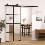 Vidaxl porte coulissante avec kit de quincaillerie 90x205 cm verre esg 3152142