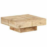 VidaXL Table basse 80x80x28 cm Bois de manguier massif Modèle Apex Panorama Stella - 323592XL