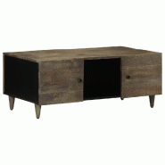 VidaXL Table basse gris clair 100x54x40 cm bois massif de manguier Modèle Sirius Classique - 4017804