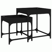 VidaXL Tables d'appoint 2 pcs Noir Bois d'ingénierie Modèle Outdoor Sirocco Prime - 823282