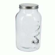 WellHome - Verre distributeur de boissons 5500ml avec couvercle métallique - transparent verre WH16576 WellHome - Verre distributeur de boissons 5500ml avec couvercle métallique - transparent verre WH16576