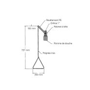 117455w - douche de sécurité g 1635 pour montage sur plafond, en inox