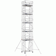 Échafaudage roulant aluminium DOCKER 150 version garde-corps EXMDS - Hauteur de travail : 12,90 m - DUARIB - 7220112 Échafaudage roulant aluminium DOCKER 150 version garde-corps EXMDS - Hauteur de travail : 12,90 m - DUARIB - 7220112