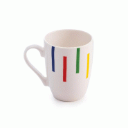 Benetton Tasse en porcelaine de 11 cm avec élégant motif à rayures colorées - multicolore porcelaine BE632 Benetton Tasse en porcelaine de 11 cm avec élégant motif à rayures colorées - multicolore porcelaine BE632