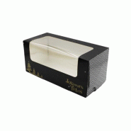Boîte à bûche avec fenêtre décor Elégance 240x110x110mm par 25 pièces JORIDEAL - noir en carton 3519401652246