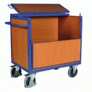 Chariot de stockage en bois avec couvercle longueur : 1000 mm