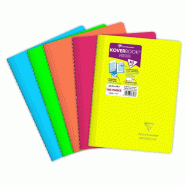 Clairefontaine Lot de 5 Cahier Kover Book Néon A4, 160p./80 feuilles 90 g/m² reliure intégrale, couv. Envel. Fluo assorties (5), ligné - 3037923767236