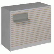 Comptoir Vertigo H T03nat. Spl.Gauche L120cm 2tabl.Couliss.4tab.Amovib.Noyercl