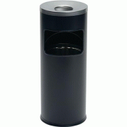 Durable 333201 Poubelle Ronde Anti Feu 17 Litres avec Cendrier Couvercle Etouffoir Hauteur 63 cm en Métal Coloris Noir - 333201