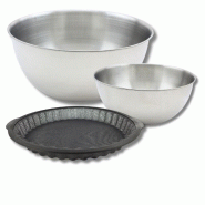 Ensemble avec 1 Moule à tarte en silicone fibre de verre, 1 spatule Zenker et 2 bols à mixer en inox Fackelmann - noir métal 3176239936636