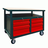 Établi mobile - servante - 6 tiroirs - 1200 x 600 x 850 mm Établi mobile - servante - 6 tiroirs - 1200 x 600 x 850 mm