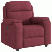 Fauteuil inclinable Rouge bordeaux Tissu Modèle Iverelle - 4015683