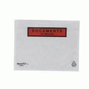 GPV Lot de 10 Paquet de 100 pochettes adhésives 'Documents ci-inclus' 120x162, marquage sur fond rouge - 3250650098583