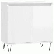 Helloshop26 - Armoire de salle de bain espace de rangement pratique 58 x 33 x 60 cm style industriel en bois d'ingénierie blanc 02_0049022 - blanc Bo