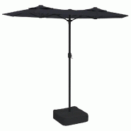 Helloshop26 - Parasol de jardin à double tête 316 x 145 x 240 cm protection anti-UV design élégant en polyester noir 02_0047391 - noir polyester 3