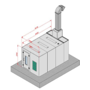 Laboratoire de peinture équipé d'une ventilation horizontale conforme aux normes CE