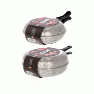 Mamù, lot de 2 cocottes hautes, antiadhésives, en aluminium, résistantes aux rayures, sans PFOA, Ø 20/26 cm - aluminium SETJANE2FORAO2026