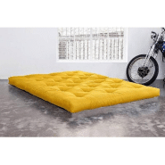 MATELAS FUTON POUR CANAPÉ ROOTS COULEUR JAUNE COUCHAGE 140 X 200 CM