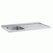 Plonge et égouttoir en inox à poser 1 bac P 500 mm - 800, à gauche_0