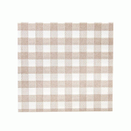 Serviette intissé Vichy taupe effet tissu 40x40cm - par 600
