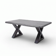 TABLE BASSE CLAREN PLATEAU 110 EN ACACIA LAQUÉ GRIS PIÉTEMENT X LAQUÉ ANTHRACITE