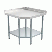 Table de travail inox adossée d'angle 600x600x900 - P930126060