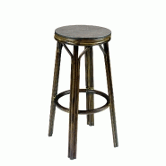 Tabouret de bar terrasse charlotte - effet bois - noyer