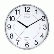 Unilux Aria Horloge Murale 30.5cm Systeme Quartz avec Double Affichage Métal Gris - 3595560022366