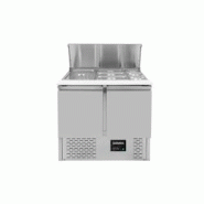 Vaiotec EASYLINE Saladette 700 / 2 compartiments avec couvercle rabattable - gris inox 10017