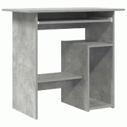 VidaXL Bureau Gris béton 80x45x74 cm Bois d’ingénierie Modèle Nova Essence - gris 801368