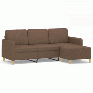 VidaXL Canapé à 3 places avec repose-pieds Marron 180 cm Tissu Modèle Orion Master Edge - 3201195