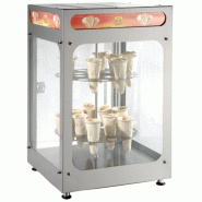 Vitrine chauffante rotative pour cornets à pizza - Capacité 32 cornets - Thermostat et éclairage intérieur Vitrine chauffante rotative pour cornets à pizza - Capacité 32 cornets - Thermostat et éclairage intérieur