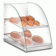 Vitrine neutre en acier et verre avec 2 étagères. Dimensions (LxPxH) 36,1x60,5x51,4 cm. Modèle CRB20 - 4240
