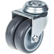 75mm 3" roulette double caoutchouc gris pivotante capacité 100kg 75mm 3" roulette double caoutchouc gris pivotante capacité 100kg