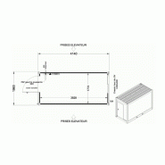 Bungalow de chantier cubo type minimat / ossature en métal / parois en panneau sandwich /  4.14 x 1.96 x 2.73 m