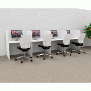 Bureau de centre d'appels version murale 4 personnes Call. - Blanc, 4 places