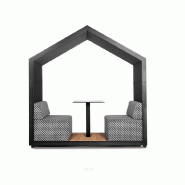 Cabine acoustique "TREEHOUSE" - 2 Places, Ouverte, Aménagé (fauteuil, table, banc) Cabine acoustique "TREEHOUSE" - 2 Places, Ouverte, Aménagé (fauteuil, table, banc)